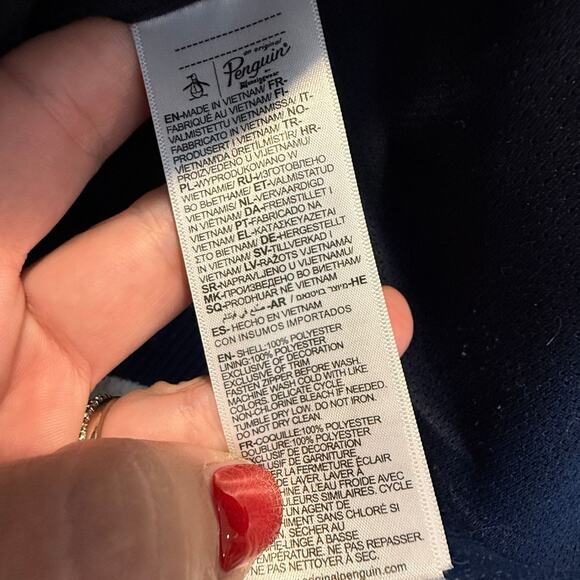 Original Penguin Men's Colorblock Fleece Full-Zip Bomber Jacket L Teddy Sherpa - Picture 9 of 12